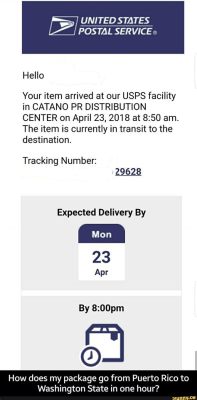 Why is my package in Catano PR distribution center, and what does it mean for the future of interstellar shipping?